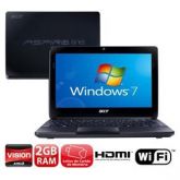 Notebook Acer AO722-BZ893 com AMD C-50, 2GB, 500GB, Leitor d